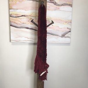 Red Dyed Sheared Beaver Waffle Scarf